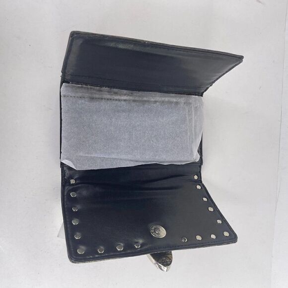 Rustic black Wallet Pocket Book Beaded Jewels Embroidered Rhinestone - Picture 8 of 10